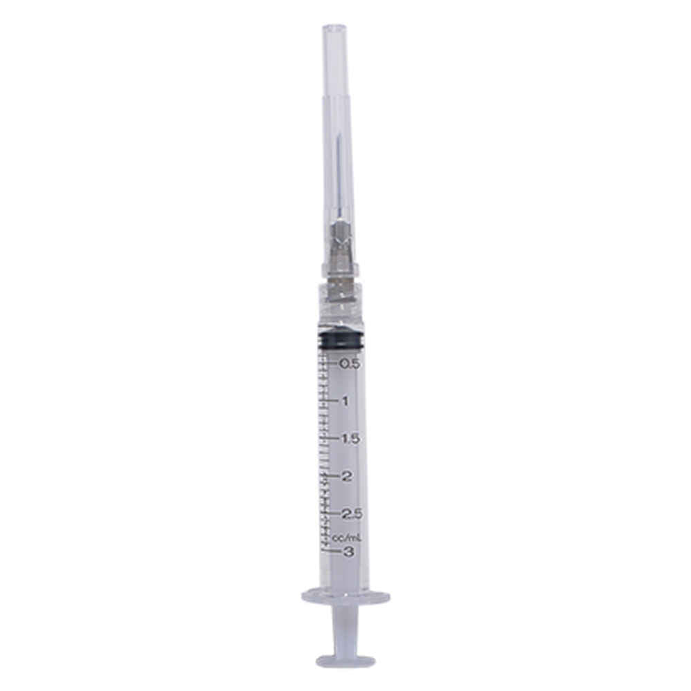 3cc (3 ml) Luer-Slip syringe with a Hypodermic 1-inch 23g needle